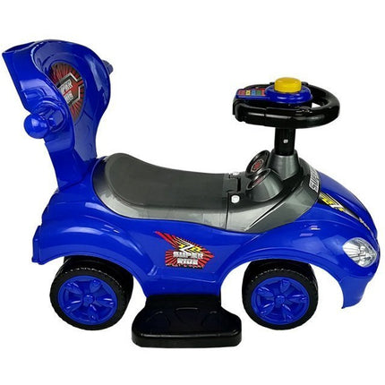 Mega Car 3 in 1 loopauto met duwstang - Groeit mee met je kind - Blauw