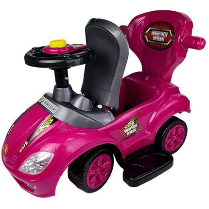 Mega Car 3 in 1 loopauto met duwstang - Groeit mee met je kind - Roze