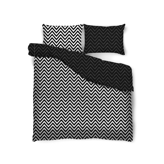 Dolce Vita Collection Royal dekbedovertrek 220 × 200 cm – Satijnkatoen – Zwart/Wit – Inclusief 2 kussenslopen