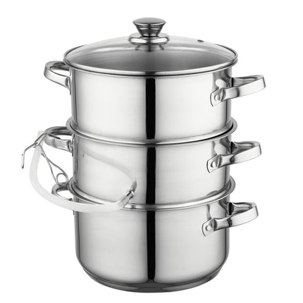 Florina professionele 6-delige sapcentrifuge pan/ juicer en stoompan voor op het fornuis 5L RVS