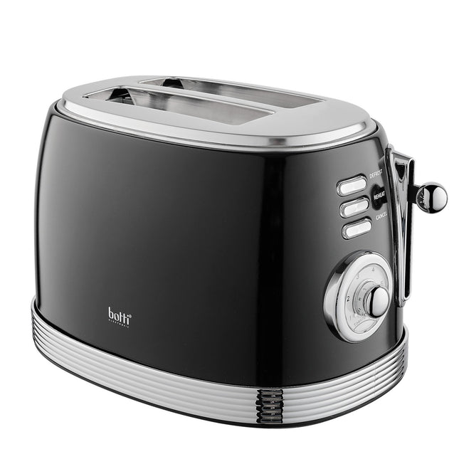 Botti Royal Line 3-in-1 broodrooster – 850W – Zwart – Toasten, verwarmen & ontdooien – 6 standen – Klassiek design