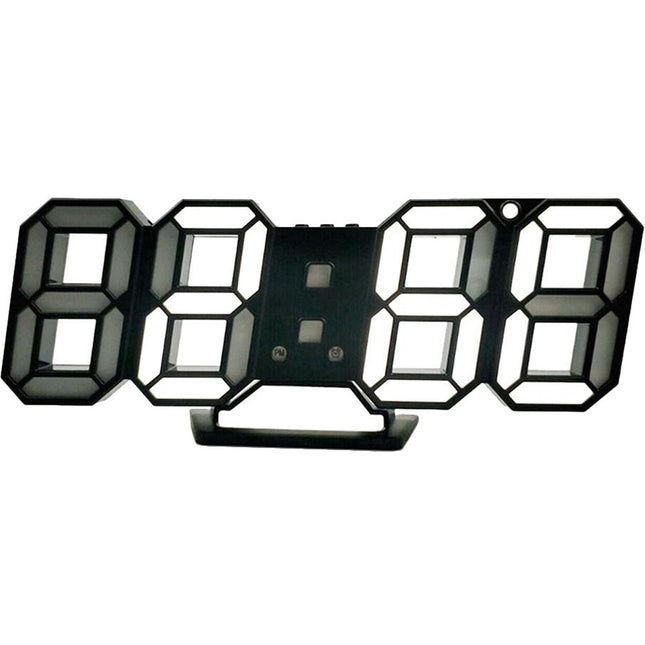 Digitale wekker klok en moderne tafel lamp witte LED's
