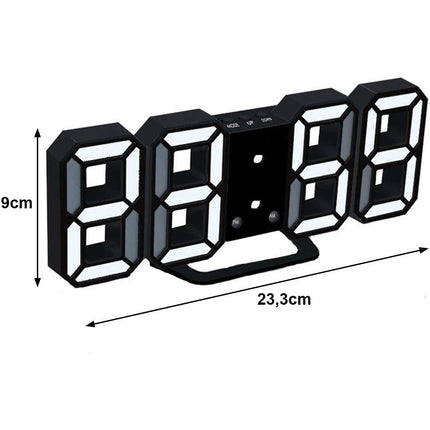 Digitale wekker klok en moderne tafel lamp witte LED's