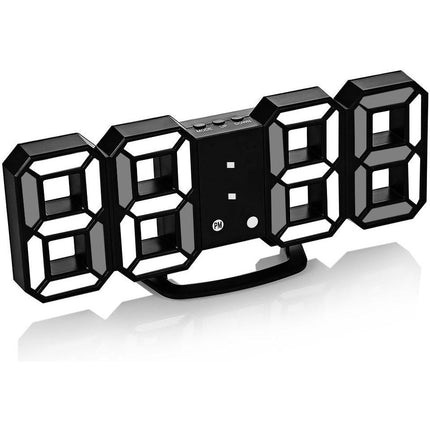 Digitale wekker klok en moderne tafel lamp witte LED's