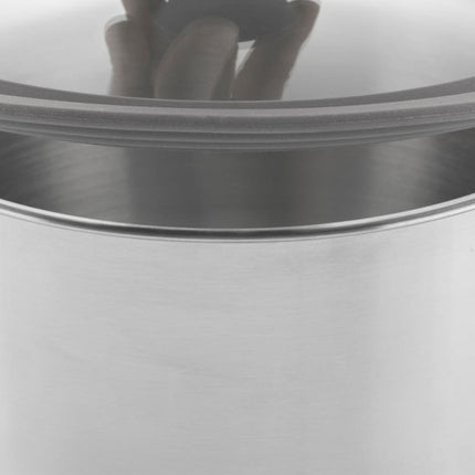 Florina universele glazen deksel met siliconen rand voor pannen van 24 cm 26 cm en 28 cm grijs
