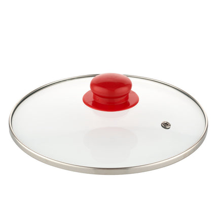 Emalia retro haan rooster geëmailleerde vintage kookpan 18 cm 3 Liter crème / rood