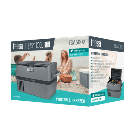 Teesa draagbare professionele koelbox met vriesfunctie 40 liter +10 tot -18C 12/24 V TSA5002