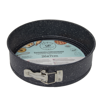 Meyerhoff Ronde Springvorm 26 cm – Taartvorm met Uitneembare Bodem – Antraciet Marmer – Non-Stick Bakvorm – Voor Taart, Quiche & Ovenschotel – Ovenbestendig