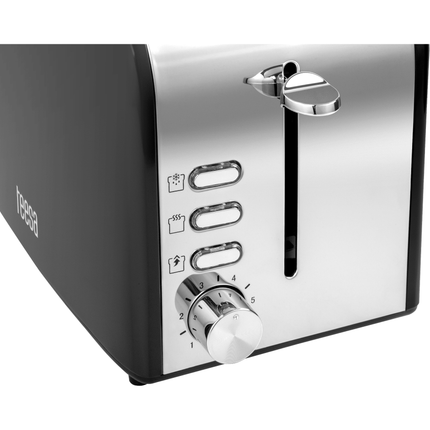Teesa broodrooster voor 2 sneetjes brood met 6 toast opties 850W RVS TSA3300
