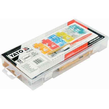 YATO standaard autozekeringen assortiment incl spanningszoeker en tang YT-83142 92 delig