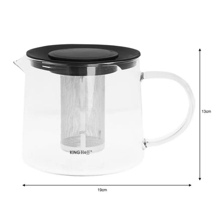 Kinghoff KH-4845 glazen theekan met infuser om zelf kruidenthee te maken 1.5L