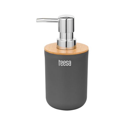 Teesa 6-delige badkamer accessoires set zwart/bamboo TSA0400-B