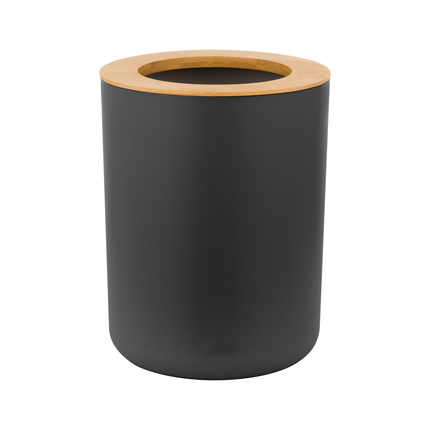 Teesa 6-delige badkamer accessoires set zwart/bamboo TSA0400-B