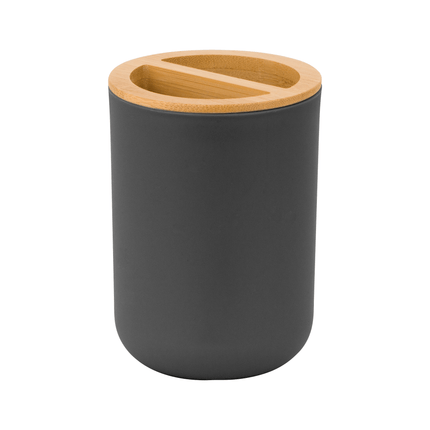 Teesa 6-delige badkamer accessoires set zwart/bamboo TSA0400-B