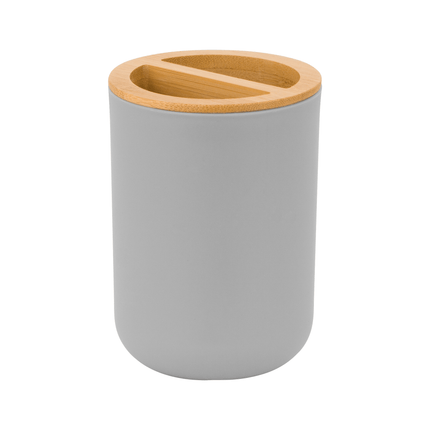 Teesa 6-delige badkamer accessoires set grijs/bamboo TSA0400-G