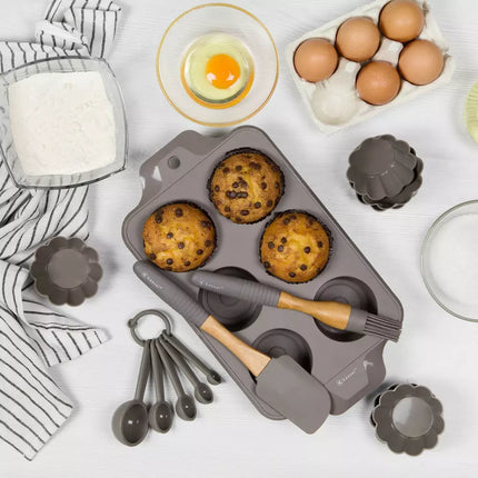 Kassel 12 delige siliconen bak set voor muffins of cupcakes